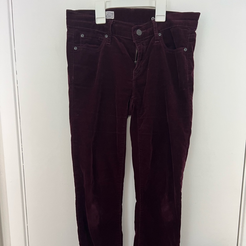 Gap Velvet Corduroy Skinny pants Wine Color